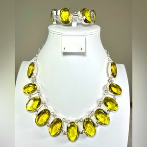 🍋 Lemon Topaz Big 925 Necklace & Bracelet